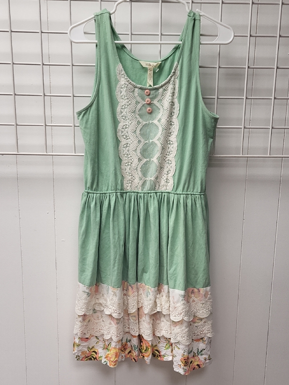 Matilda Jane Prairie Green Lace-Trim Sundress, Size L